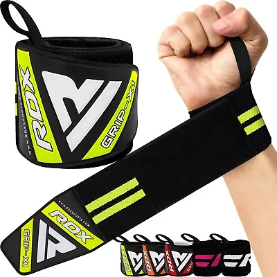 Weight Lifting Straps By RDX Elasticated Wrist Wraps Gym Wrist Support • $13.99