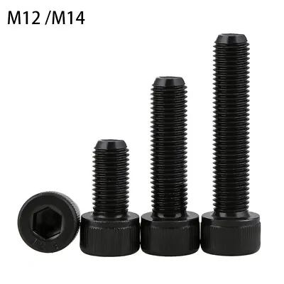 £2.39 • Buy M12 M14 Fine Pitch Black Allen Key Bolt Socket Cap Screws High Tensile 12.9