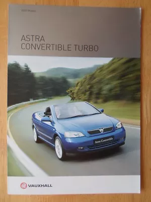 VAUXHALL ASTRA CONVERTIBLE TURBO 2003 UK Mkt Sales Brochure - Bertone Interest • $7.45