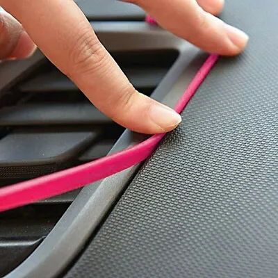$7.15 • Buy Car Interior Decor Pink Point Edge Gap Door Panel Molding Line Accessories 5m