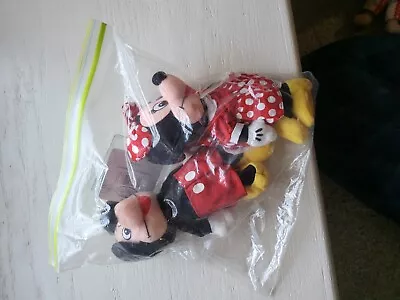 Disney Plush Mickey And Minnie Mouse Set Bean Bag The Disney Store W/tags • $8.54