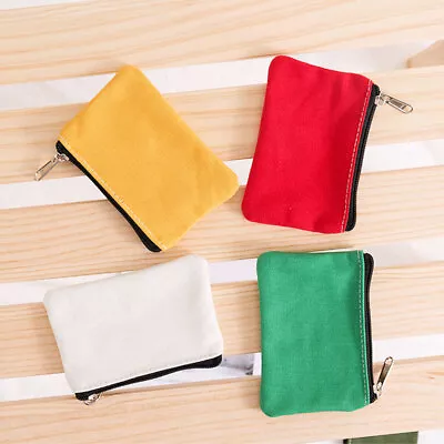 Mini Canvas Wallet Purse Zipper Coin Key Bag Money Pocket Coins Purse Gift • $3.53