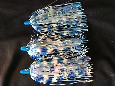 High Percentage Silicone/Mylar Salmon Trolling Flies Pack Of 3- 4” Rigged • $21