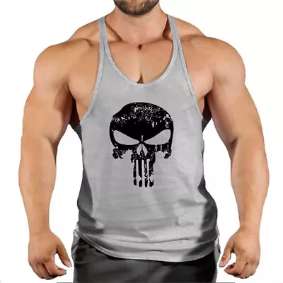 Men's Workout Tank Tops Gym Sleeveless Shirts Bodybuilding Muscle Tee Shirt Vest • $9.55