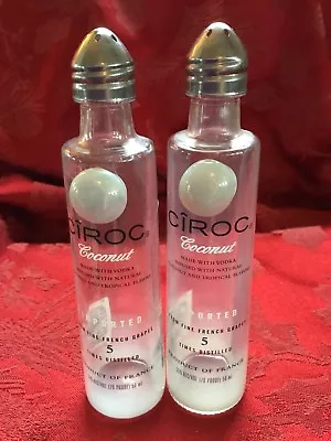 Pair CIROC COCONUT Vodka Mini Liquor 50ml Bottles UpCycled SALT & PEPPER Shakers • $20