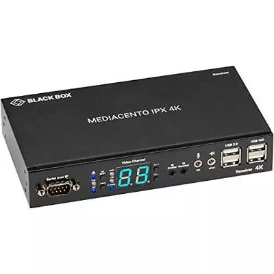 Black Box MediaCento IPX 4K Receiver - HDMI- USB- Serial- IR- Audio - 1 • $500.59