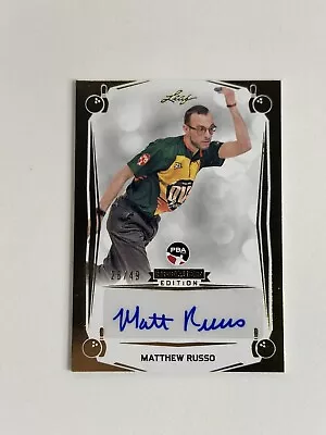 2023 MATTHEW RUSSO LEAF PBA PREMIER EDITION BRONZE AUTO #ED /49!! DV8 Bowling • $25