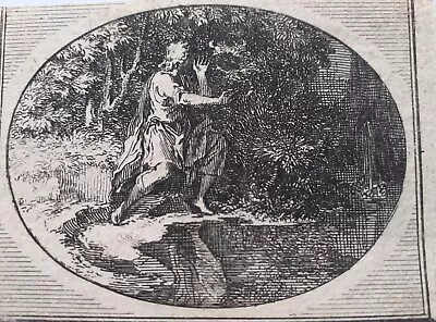 18thC. MINIATURE ETCHING: JOHN THE BAPTIST IN THE WILDERNESS. FRENCH SCHOOL? • £9.99