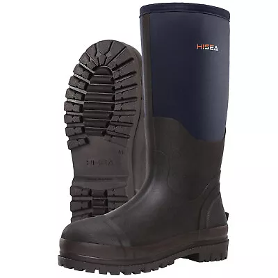 HISEA Men Rain & Snow Boots Mid-Calf Waterproof Hunting Fishing Mud Work Wellies • $63.99