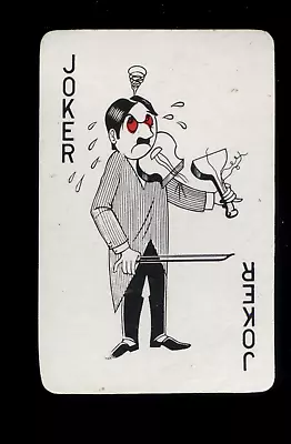 Miniature Playing Card Joker Character Musician Holds Bow & Violin Just Broken • $1.93