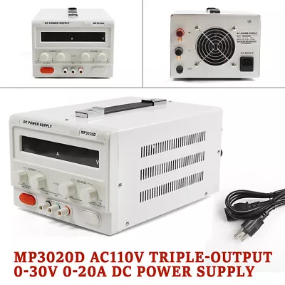 Adjustable Power Supply 0-30V 0-20A Regulated Variable Lab DC Bench Power Supply • $135