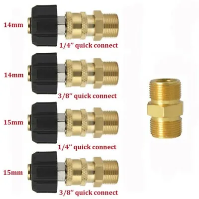 M22 Washer Swivel Adapter Set 14mm/15mm Quick Connect To 1/4?? 3/8?? Accessory • $19.26
