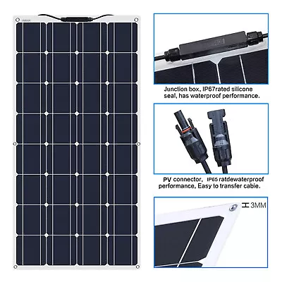 120W 12V Monocrystalline Bendable 120 Watt 12Volt Solar Panels Kit PV Camping • $69.99