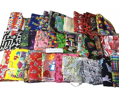 Cotton Quilt Fabric 35 Assorted Themes And Sizes Fabric Pieces Great For I Spy • $29