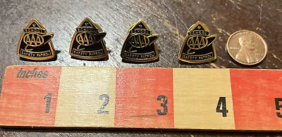 AAA School Safety Patrol Mini Metal Gold And Black Badge Lapel Pin Lot Of 4 • $13.99