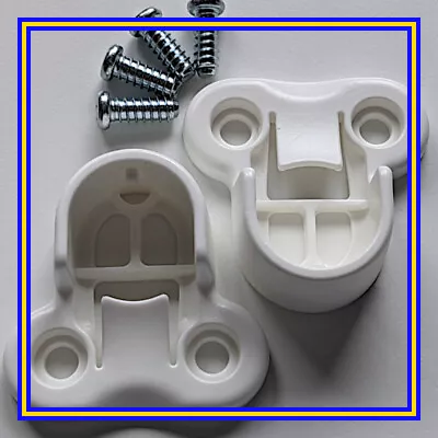 130527 X 2 ORIGINAL IKEA PAX Wardrobe Brackets Clips For Rail WHITE With Screws • £6