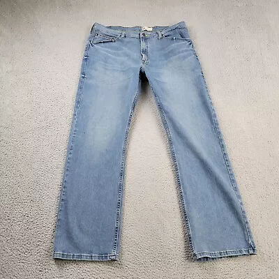 Wrangler Jeans Mens 38x32 (meas 38x32) Blue Relaxed Bootcut Denim • $23.88