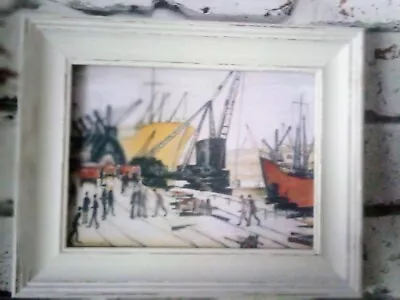 £13.95 • Buy Ls Lowry 27 X 22 Cm 'Cranes And Ships' Antique Style Framed Print.