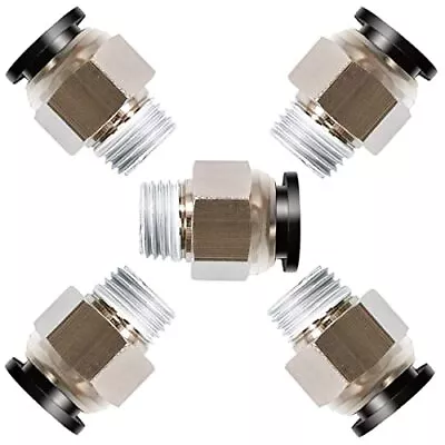 Push To Connect Fitting 5/16  Tube Od X 1/4  Npt Thread Male Straight Pneumatic  • $20.23