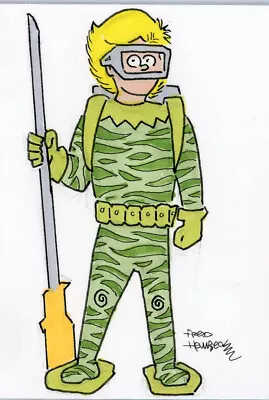 Fred Hembeck Sketch Card: Pirana 1960's Harvey Comics Hero • $19.69