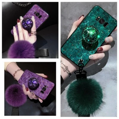 $10.01 • Buy For Samsung S23 Note20/10/8 S20 S10 Ultra Bling Glitter Marble Phone Holder Case