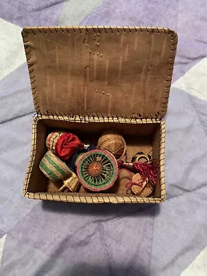 10 HAND-WOVEN VINTAGE BASKETS(mini) In A Lidded Hand Made Box • $14.99