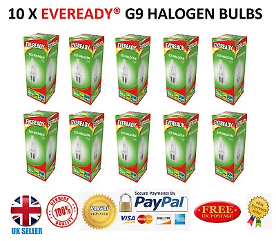 10x  Eveready G9 Halogen Capsule Bulbs Replace Bulb Light Lamp Warm White 450 UK • £4.99