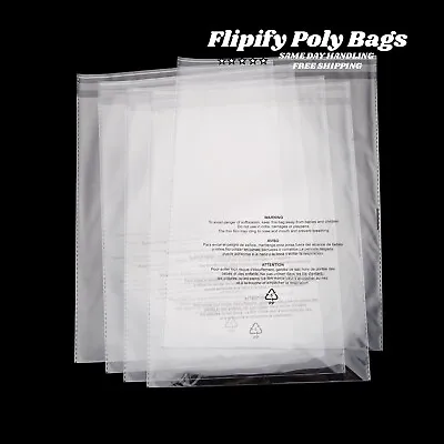 Poly Bags Suffocation Warning Clear 1.5 Mil Merchandise Apparel For Amazon • $19.99