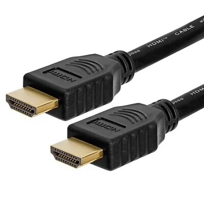 BLACK 1m-5m Meter HDMI V1.4 High Speed With Ethernet HD Cable 3D 4K 1080p Lead • £1.49