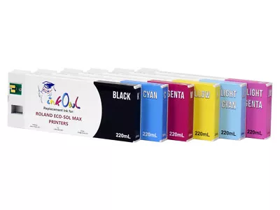 6x220ml InkOwl Compatible Cartridge Pack For Roland ECO-SOL MAX • $274.95