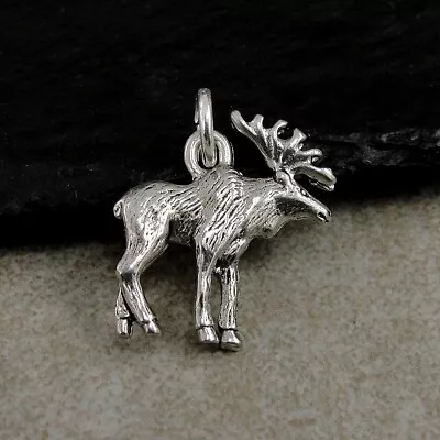 Silver Moose Charm - Elk Charm - Deer Charm - Canadian Moose Pendant • $9.95