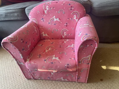 £20 • Buy Unicorn Fabric Children's Chair Girls Armchair Pink Small Kids