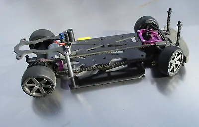 HPI Micro RS4 1/18 Carbon Fiber Rolling Chassis W/ Aluminum CVDs & Bulkhead • $199