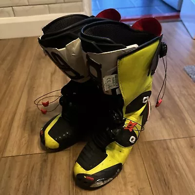 SIDI MAG-1 Racing Motorcycle Boots Men's Microfibre - Yellow & Black Size 9.5 Uk • $124.34