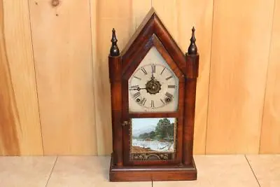 Antique E.N. Welch 8 Day Time Strike And Alarm Steeple Clock ~ Circa 1870's ~ • $325