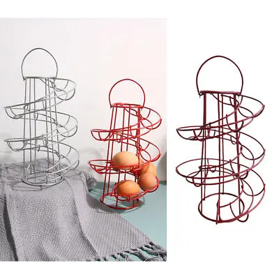 Metal Spiral Egg Skelter Holder Wire Rack Organiser Up To 24 Eggs Free Standing • £17.53
