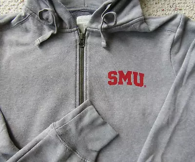 SMU MUSTANGS Gray Long Sleev Full Zip Hoodie Women S RED SHIRT NWOT Metal Zipper • $24.50