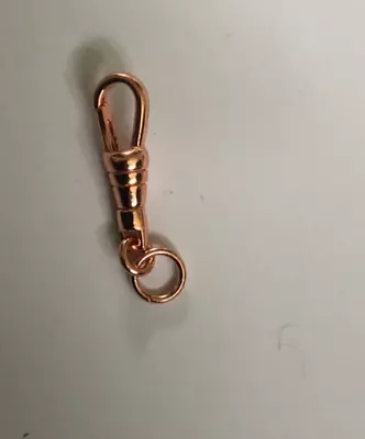 New Rose Gold Solid Copper Pocket Watch Albert Swivel Clasp Dog Clip Chain Fob • £4.99