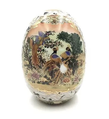 Vintage 6” Porcelain Satsuma Decorative Egg Collector Japanese Egg • $21.99