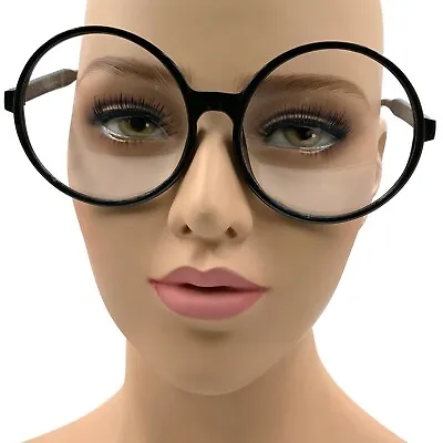 Super Large XXL Oversized Thick Frame Circle Round Clear Lens Glasses Costume • $10.99