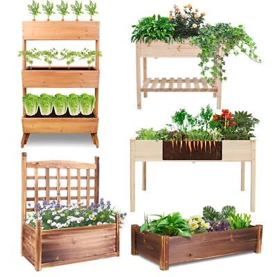 Heavy Duty Elevated Planter Box Raised Garden Bed Kit Vegetable Herb Patio Grow  • $48.95