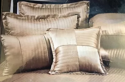 NIP VERATEX EUROPEAN PILLOW SHAMS (2) Cortona Gold Quilted 26” X 26” Polyester • $38