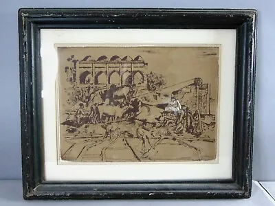 Vintage Artist Signed Millard Sheets Old Mosque India Framed Art Print E696 • $200