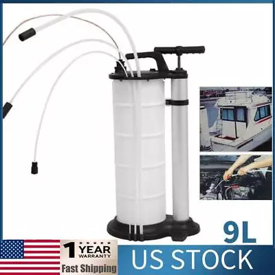 9L Manual Pump Fluid Extractor Vacuum Oil Water Transfer Car Fuel Litre Tank • $52.99