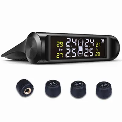 Car Tire Pressure Monitoring System Solar Device Sensor Temperature Alarm TPMS  • $28.70