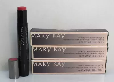 Mary Kay Tinted Lip Balm Sunscreen Spf 15 Cherry 0.06 Oz Boxed Lot Of 3 • $21