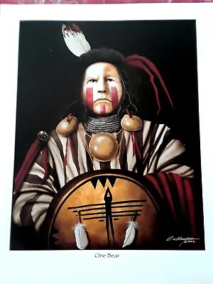 J.D.Challenger Print   ONE BEAR  Native American - Western Art  11x8.5 • $7.99
