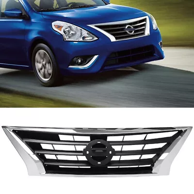 For 2015 2016 2017 2018 2019 Nissan Versa Front Bumper Chrome Grille Grill • $74.99