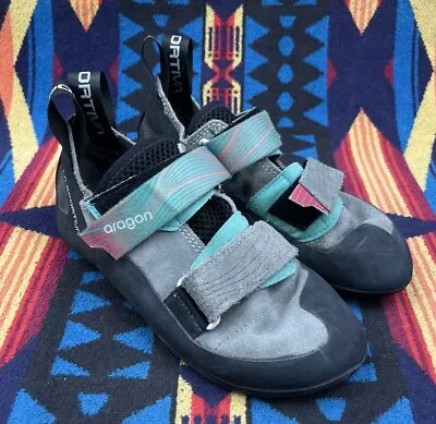 Size 5.5 Women’s La Sportiva Climbing Shoes Aragon Clay Gray Blue 4.5 Mens 36.5 • $34.99