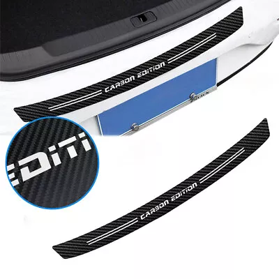 Accessories 4D Carbon Fiber Film Car Trunk Guard Plate Sticker Moulding Trim • $13.18